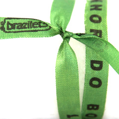 Kelly Green Brazilet with Black Text| Brazilian Wish Bracelet