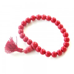 Live Tibetan Red Coral Prayer Bead Bracelet
